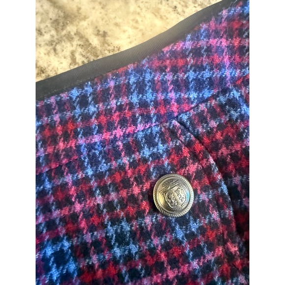Talbots Plus Plaid Wool Blend A-Line Skirt Button Detail Size 20W - Picture 7 of 10